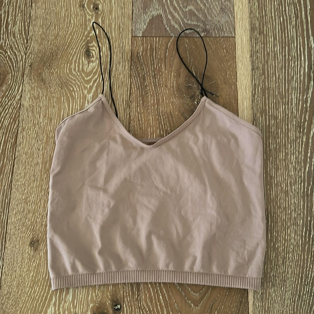 FREE PEOPLE “Intimately” bungee strap seamless  tank top. Taupe. Size XS/S. EUC!